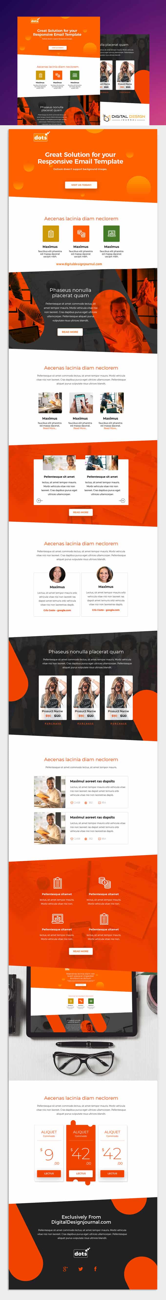 Dots Free Responsive Email Template HTML