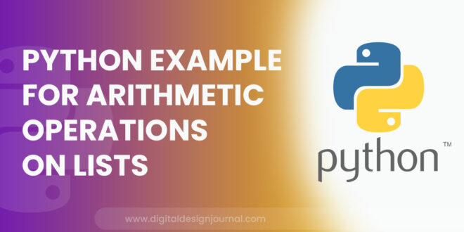 Python Example For Arithmetic Operations On Lists